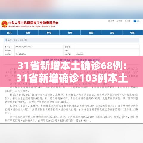 31省新增本土确诊68例:31省新增确诊103例本土88例