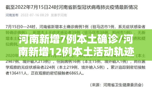河南新增7例本土确诊/河南新增12例本土活动轨迹