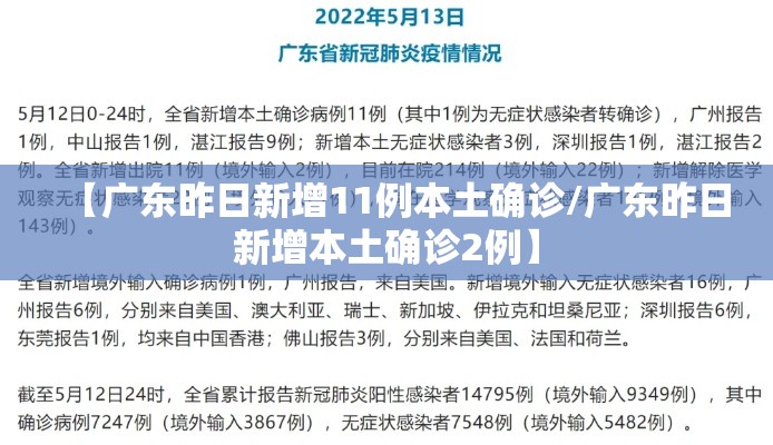 【广东昨日新增11例本土确诊/广东昨日新增本土确诊2例】